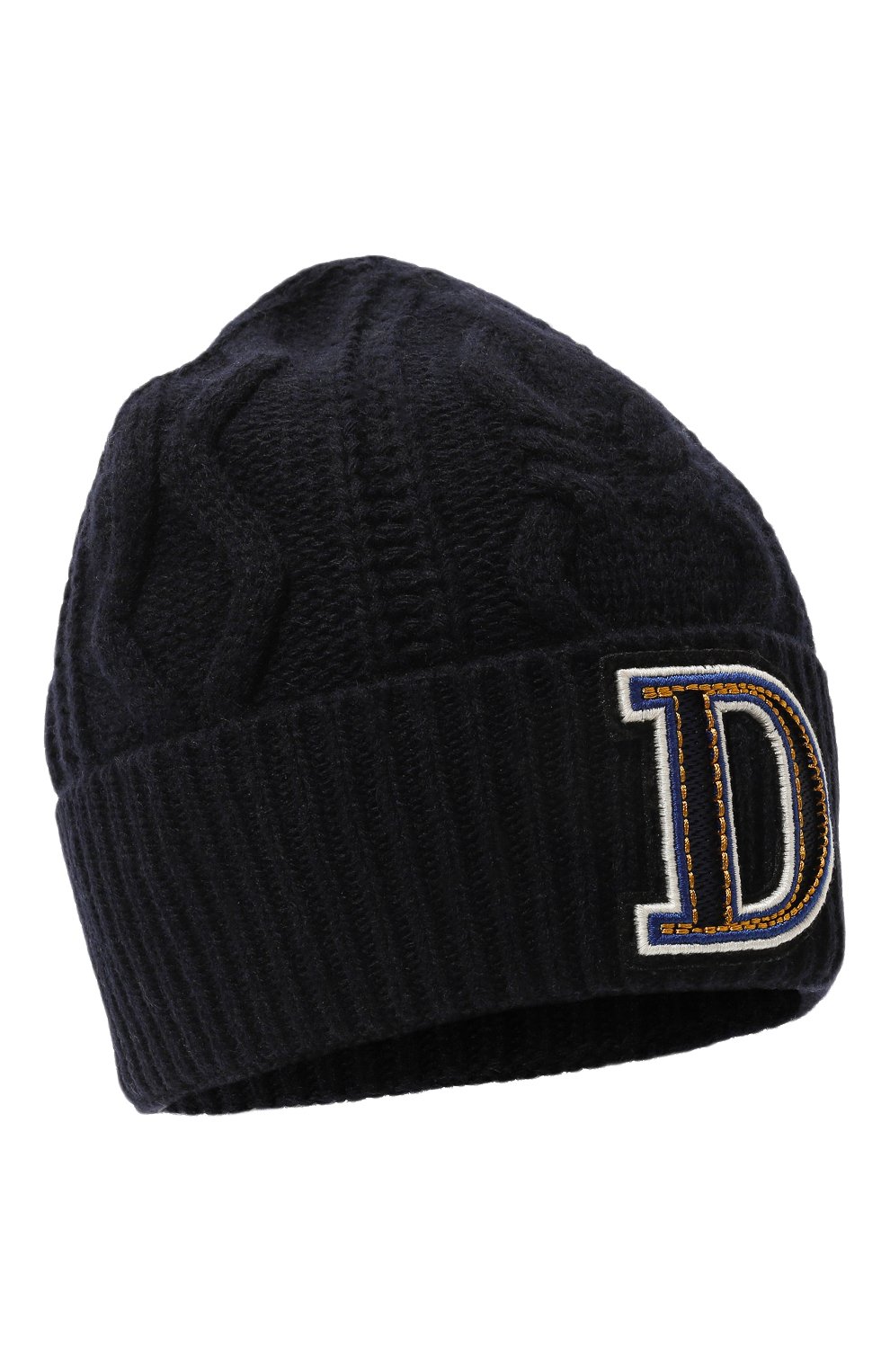 Женская шерстяная шапка DONDUP темно-синего цвета, арт. WQ137/Y00754D 002 DD W23 | Фото 1 (Материал: Текстиль, Шерсть; Материал сплава: Проставлено; Нос: Не проставлено)