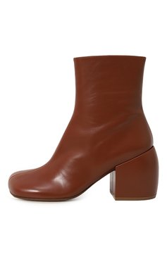 Женские кожаные ботильоны DRIES VAN NOTEN коричневого цвета, арт. WW232-353 | Фото 4 (Каблук высота: Высокий; Материал внутренний: Натуральная кожа; Материал сплава: Проставлено; Каблук тип: Устойчивый; Материал утеплителя: Без утеплителя; Подошва: Плоская; Драгоценные камни: Проставлено)