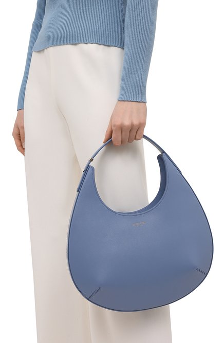Женская сумка GIORGIO ARMANI голубого цвета, арт. Y1E177/YTF4A | Фото 2 (Материал: Натуральная кожа; Размер: medium; Сумки-технические: Сумки top-handle)
