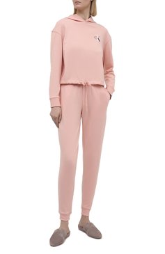 Женские хлопковые брюки CALVIN KLEIN розового цвета, арт. QS6429E | Фото 2 (Женское Кросс-КТ: Брюки-белье; Материал внешний: Синтетический материал, Хлопок)