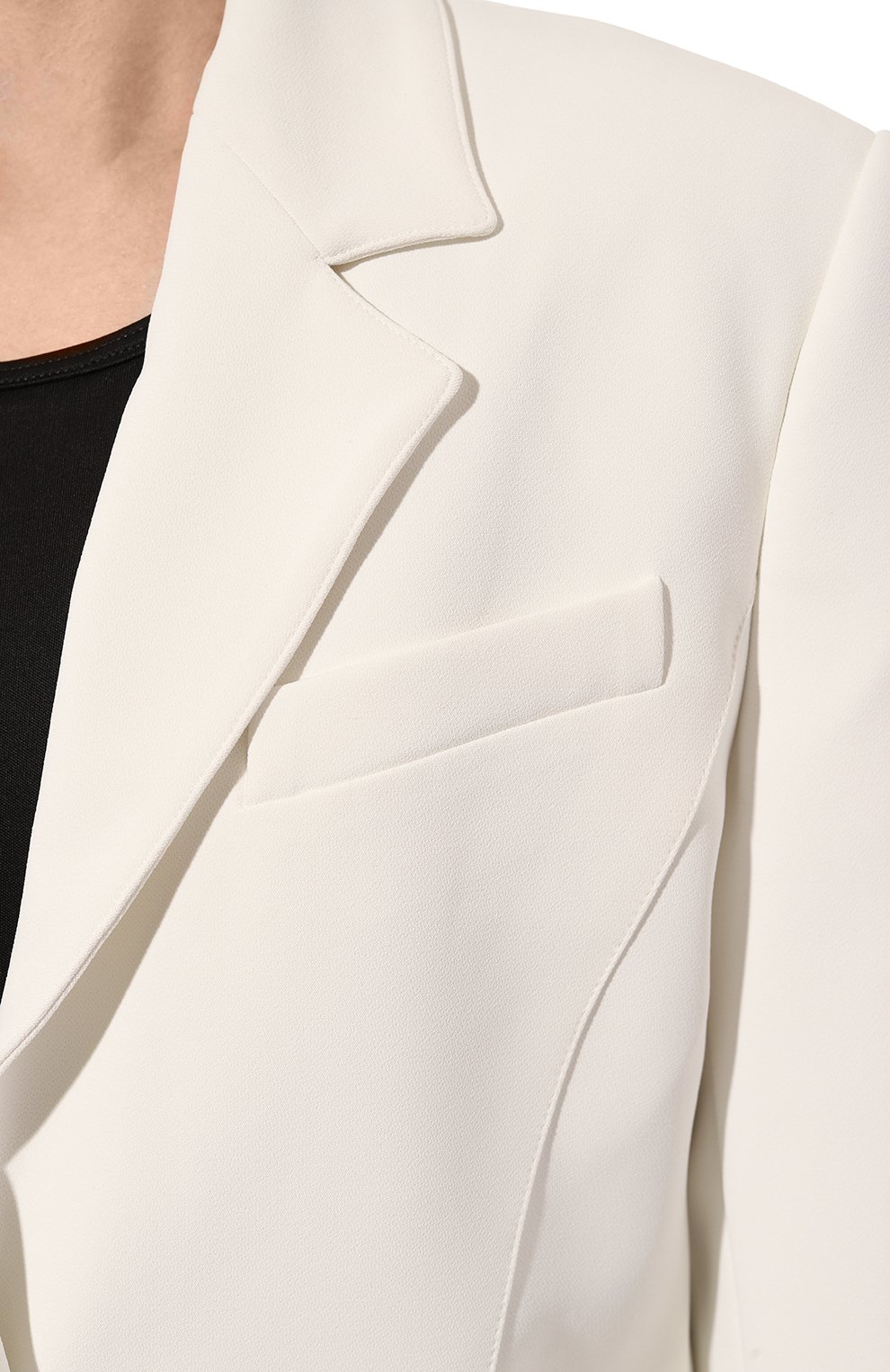 Женский жакет TRUSSARDI белого цвета, арт. 56H00147-1T005963 | Фото 5 (Рукава: Длинные; Случай: Повседневный; Материал внешний: Синтетический материал; Длина (для топов): Стандартные; Материал сплава: Проставлено; 1-2-бортные: Однобортные; Драгоценные камни: Проставлено; Женское Кросс-КТ: Жакет-одежда; Стили: Кэжуэл)