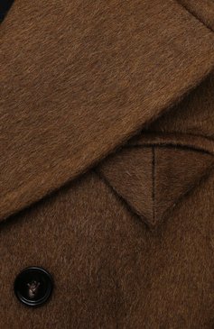 Женское пальто BOTTEGA VENETA коричневого цвета, арт. 666490/V0XS0 | Фото 5 (Материал внешний: Шерсть; Рукава: Длинные; Стили: Гламурный; Длина (верхняя одежда): Короткие; Материал подклада: Вискоза; 1-2-бортные: Двубортные)