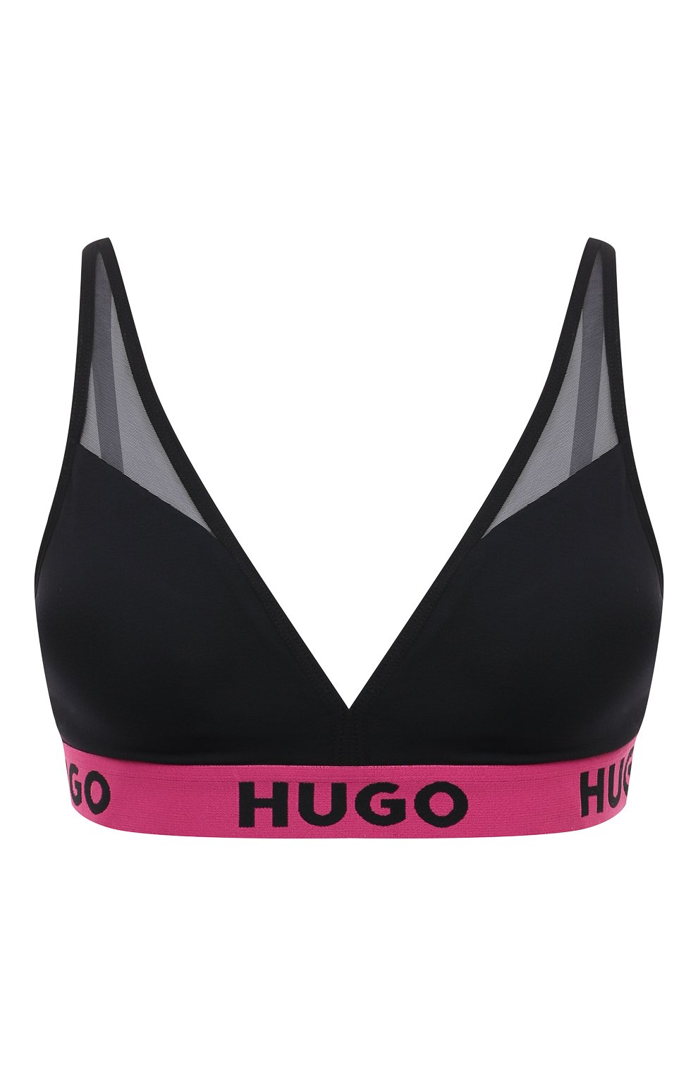 Женский черный хлопковый бра-топ HUGO купить в интернет-магазине