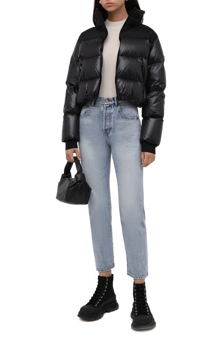 Женские текстильные ботинки tread slick ALEXANDER MCQUEEN черного цвета, арт. 611706/W4L32 | Фото 2 (Материал внешний: Текстиль; Подошва: Платформа; Материал внутренний: Натуральная кожа; Женское Кросс-КТ: Военные ботинки; Каблук высота: Низкий; Материал утеплителя: Без утеплителя; Длина стельки: 26, 23,5; высота каблука: 4,5; толщина подошвы: 3,3; ширина носка стельки: 7,7)