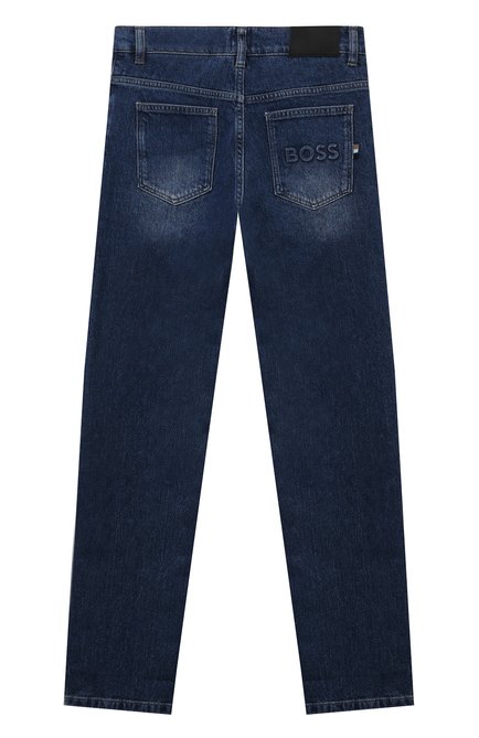 Детские джинсы BOSS синего цвета, арт. J24876/14A-16A | Фото 2 (Нос: Не проставлено; Материал внешний: Хлопок; Материал сплава: Проставлено)