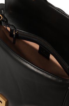 Женская сумка gg marmont GUCCI черного цвета, арт. 498110 DTDIT | Фото 5 (Сумки-технические: Сумки top-handle; Размер: medium; Материал: Натуральная кожа; Ремень/цепочка: На ремешке)