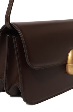 Женская сумка phoenix NEOUS темно-коричневого цвета, арт. 00027A | Фото 3 (Сумки-технические: Сумки top-handle; Размер: medium; Материал: Натуральная кожа; Материал сплава: Проставлено; Драгоценные камни: Проставлено)