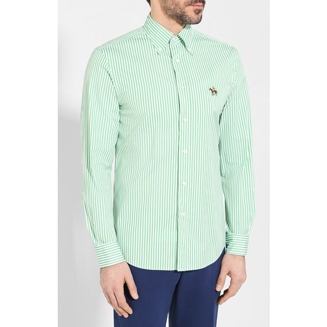 Хлопковая сорочка с воротником button down Ralph Lauren  790730896 Фото 3