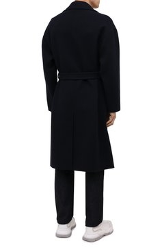 Мужской пальто из шерсти и кашемира GIORGIO ARMANI темно-синего цвета, арт. 1WG0L07Q/T02VR | Фото 4 (Материал внешний: Шерсть; Рукава: Длинные; Стили: Классический; Длина (верхняя одежда): Длинные; Мужское Кросс-КТ: пальто-верхняя одежда)