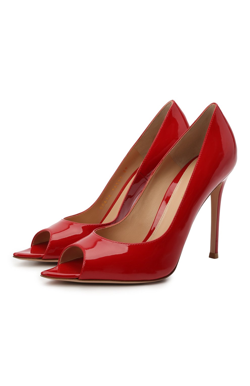 Женские кожаные туфли musa GIANVITO ROSSI красного цвета, арт. G50614.15RIC.VERTABS | Фото 1 (Каблук высота: Высокий; Материал внутренний: Натуральная кожа; Каблук тип: Шпилька; Подошва: Плоская)