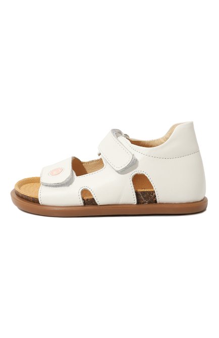 Детские кожаные сандалии WALKEY белого цвета, арт. Y1A2-43094-0092100- | Фото 2 (Нос: Не проставлено; Материал сплава: Проставлено; Материал внутренний: Натуральная кожа)