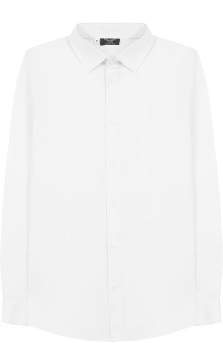 Детская хлопковая рубашка прямого кроя DAL LAGO белого цвета по цене 4935 руб., арт. N402/1165/4-6 | Фото 1