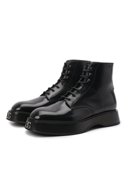 Мужские кожаные ботинки michelangelo DOLCE & GABBANA черного цвета по цене 139500 руб., арт. A60419/A1203 | Фото 1