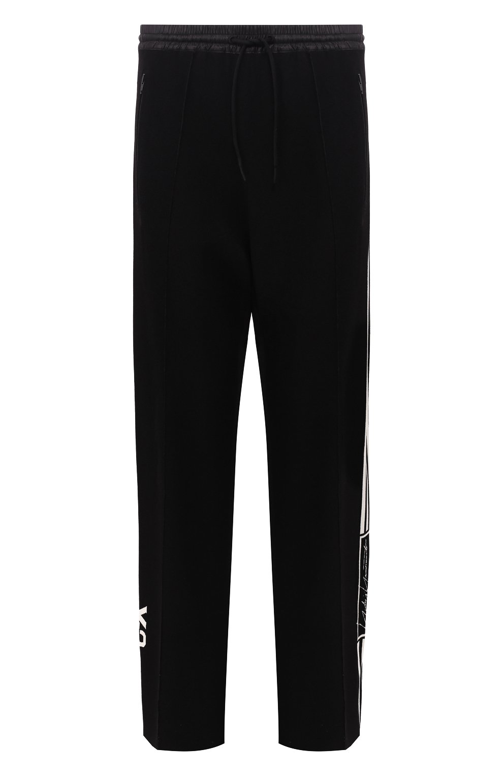 Мужские хлопковые брюки Y-3 черного цвета, арт. FJ0373/M | Фото 1 (Длина (брюки, джинсы): Стандартные; Кросс-КТ: Спорт; Материал внешний: Хлопок)