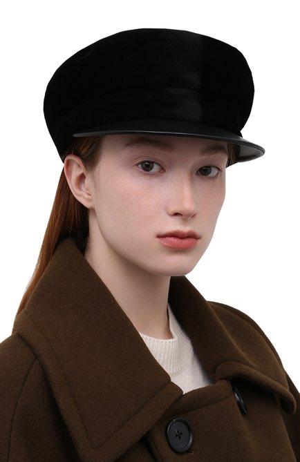 Женская кепка из меха норки KUSSENKOVV чер�ного цвета, арт. 121518502426 | Фото 2 (Материал: Натуральный мех; Статус проверки: Проверено, Проверена категория)