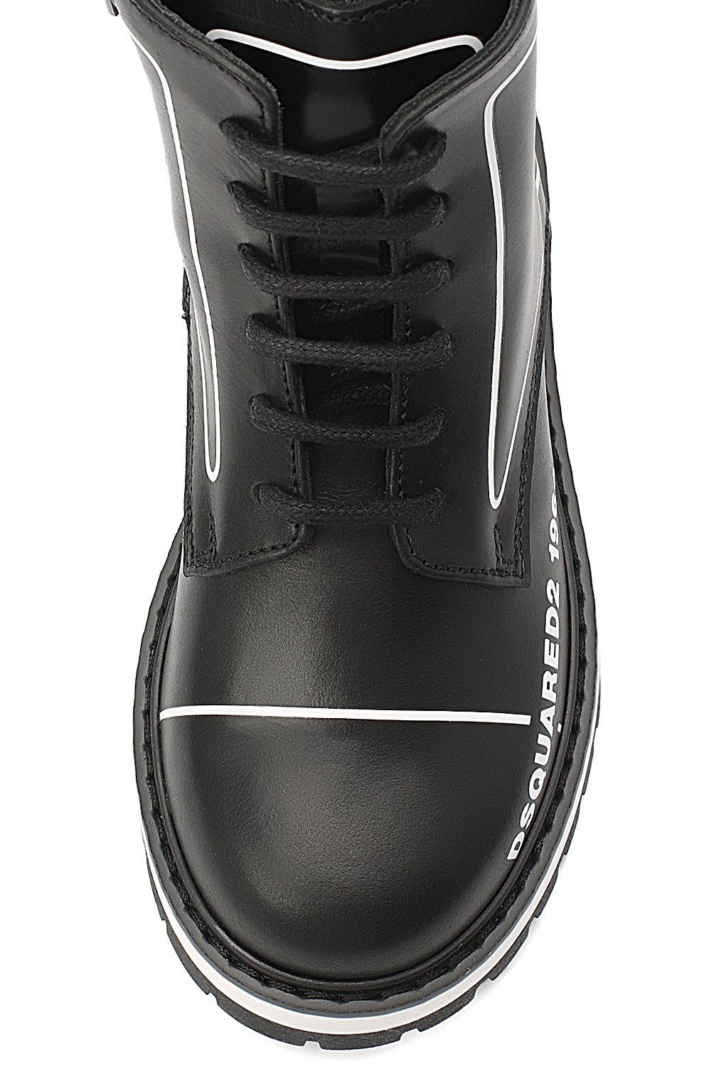 Детские кожаные ботинки DSQUARED2 черного цвета, арт. 65196/RUNNER/18-27 | Фото 4 (Материал внешний: Кожа; Материал внутренний: Натуральная кожа; Региональные ограничения белый список (Axapta Mercury): RU; Длина стельки: 17)