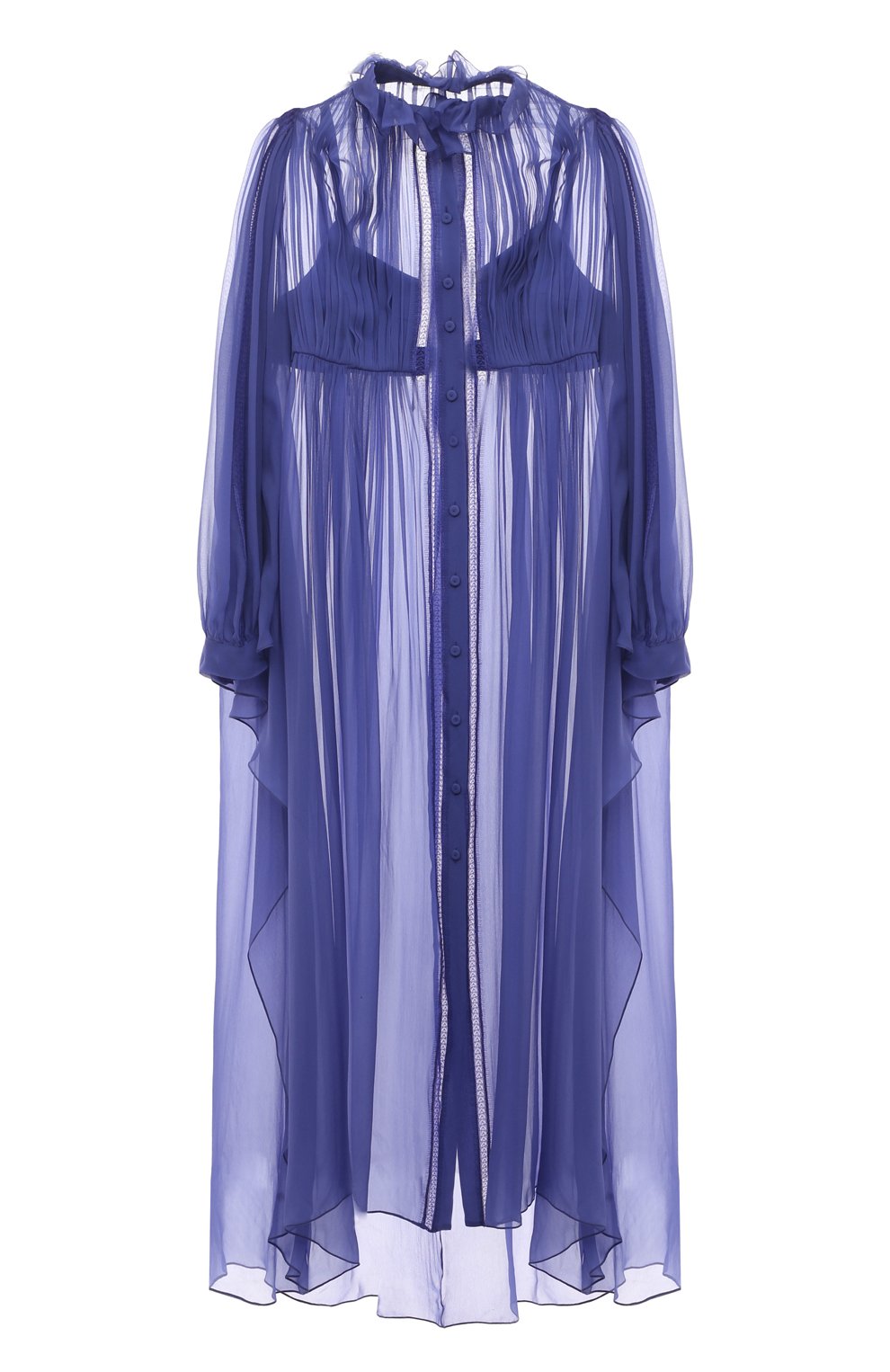 Шелковое платье Alberta Ferretti синего цвета