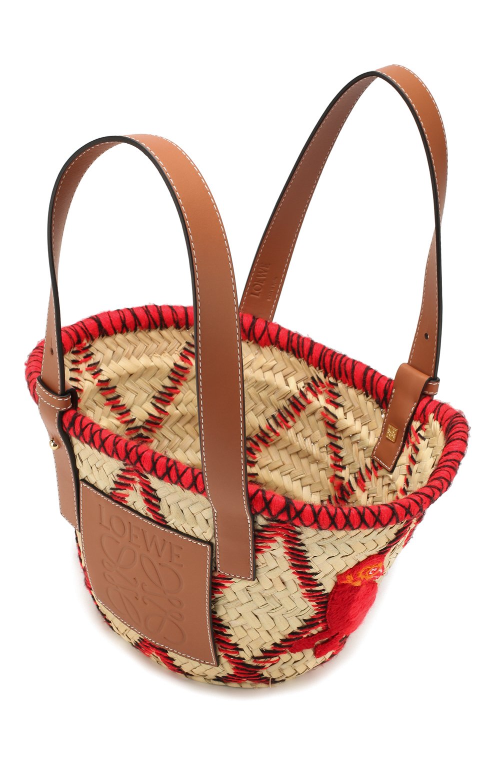 Женская сумка basket small LOEWE бежевого цвета, арт. 303.50.S93 | Фото 4 (Сумки-технические: Сумки top-handle; Материал: Растительное волокно; Размер: small)