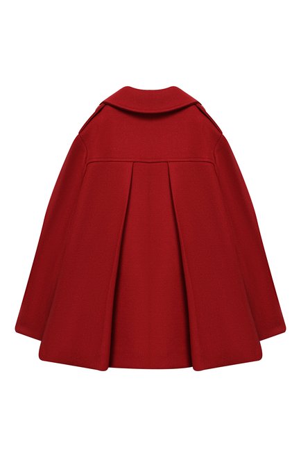 Детское двубортное пальто из шерсти BRUNELLO CUCINELLI красного цвета, арт. BB5249490B | Фото 2 (Рукава: Длинные; Материал подклада: Синтетический материал; Материал внешний: Шерсть; Статус проверки: Проверена категория; Длина (верхняя одежда): Короткие; Кросс-КТ: Сезон: демисезон)