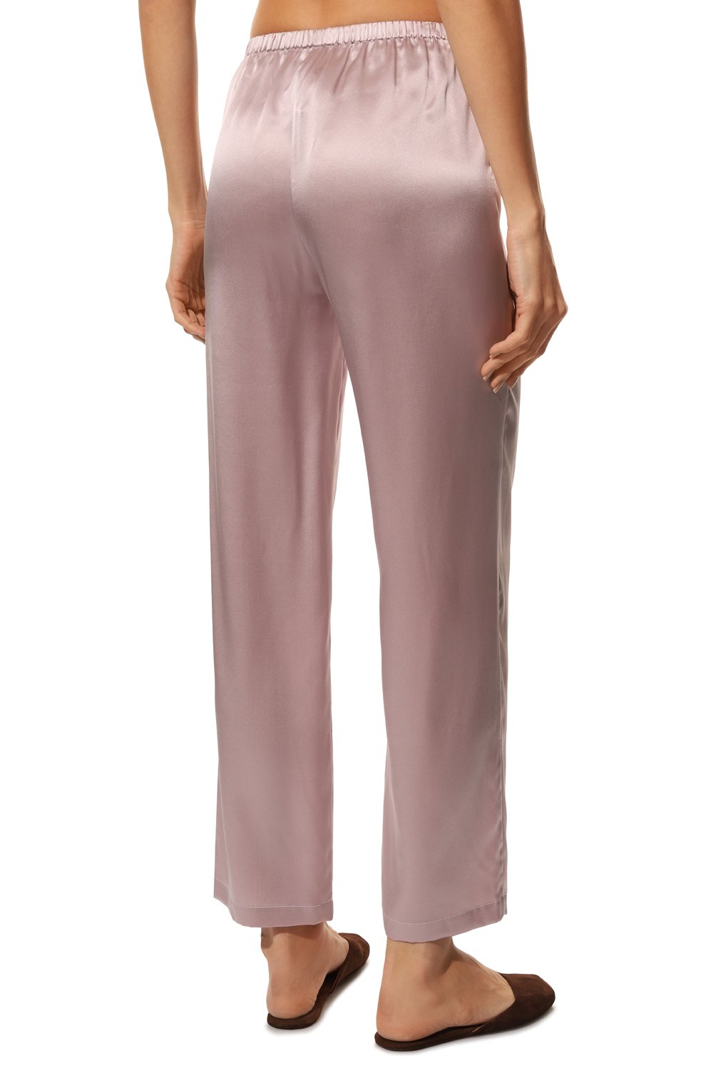 Женская шелковая пижама LUNA DI SETA светло-розового цвета, арт. VLST08007 | Фото 6 (Материал внешний: Шелк)