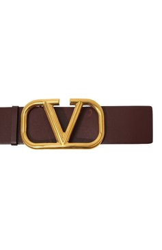 Женский кожаный ремень vlogo signature VALENTINO бордового цвета, арт. TW2T0S10/ZFR | Фото 4 (Материал: Натуральная кожа; Кросс-КТ: Широкие; Региональные ограничения белый список (Axapta Mercury): RU)