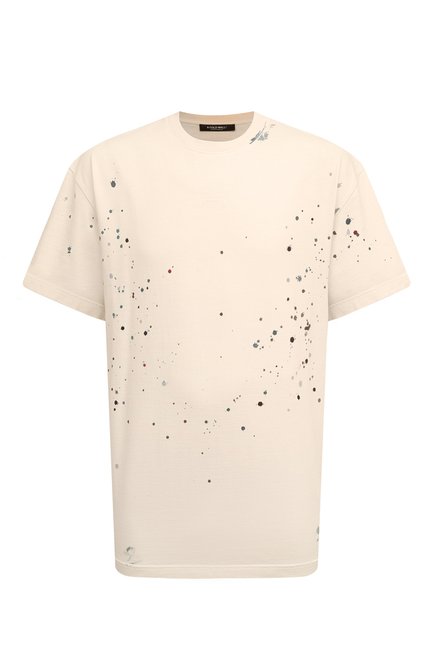 Мужская хлопковая футболка A-COLD-WALL* кремвого цвета, арт. ACWMTS170A | Фото 1 (Длина (для топов): Удлиненные; Рукава: Короткие; Драгоценные камни: Проставлено; Материал сплава: Проставлено; Материал внешний: Хлопок)