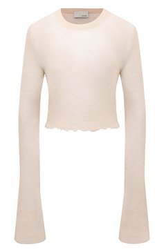 Женский шерстяной пуловер HAIKURE белого цвета, арт. HEU07016KC061PX | Фото 1 (Материал внешний: Шерсть, Синтетический материал; Рукава: Длинные; Материал сплава: Проставлено; Женское Кросс-КТ: Пуловер-одежда; Драгоценные камни: Проставлено; Длина (для топов): Укороченные; Стили: Кэжуэл)