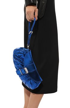 Женский клатч glami BY FAR синего цвета, арт. 23CRGLAUBUFLGMED | Фото 2 (Размер: medium; Материал: Натуральная кожа; Женское Кросс-КТ: Клатч-клатчи)