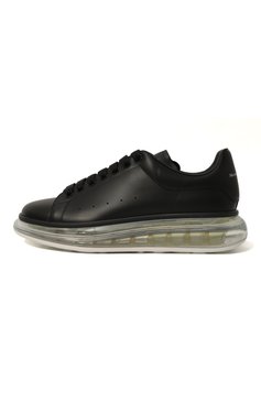 Мужские кожаные кеды oversized ALEXANDER MCQUEEN черного цвета, арт. 604232 WHX98 | Фото 4 (Материал внутренний: Натуральная кожа; Стили: �Классический; Материал утеплителя: Без утеплителя; Подошва: Массивная)