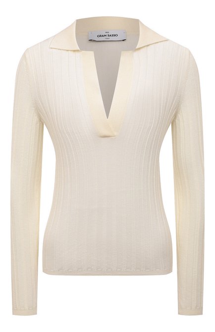 Женское шерстяной пуловер-поло GRAN SASSO кремвого цвета по цене 0 руб., арт. 43202/14771 | Фото 1