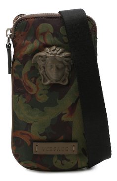 Мужская текстильная сумка la medusa VERSACE хаки цвета, арт. 1000729/1A00877 | Фото 5 (Материал сплава: Проставлено; Размер: mini; Материал: Текстиль; Драгоценные камни: Проставлено)