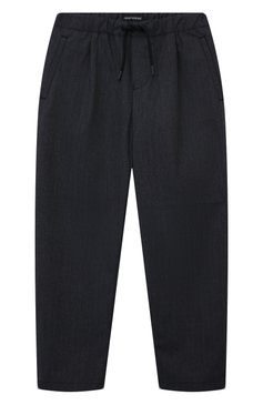 Детские брюки EMPORIO ARMANI темно-синего цвета, арт. 6R4PG5/4N7ZZ | Фото 1 (Случай: Повседневный; Материал внешний: Синтетический материал, Вискоза; Материал сплава: Проставлено; Нос: Не проставлено)