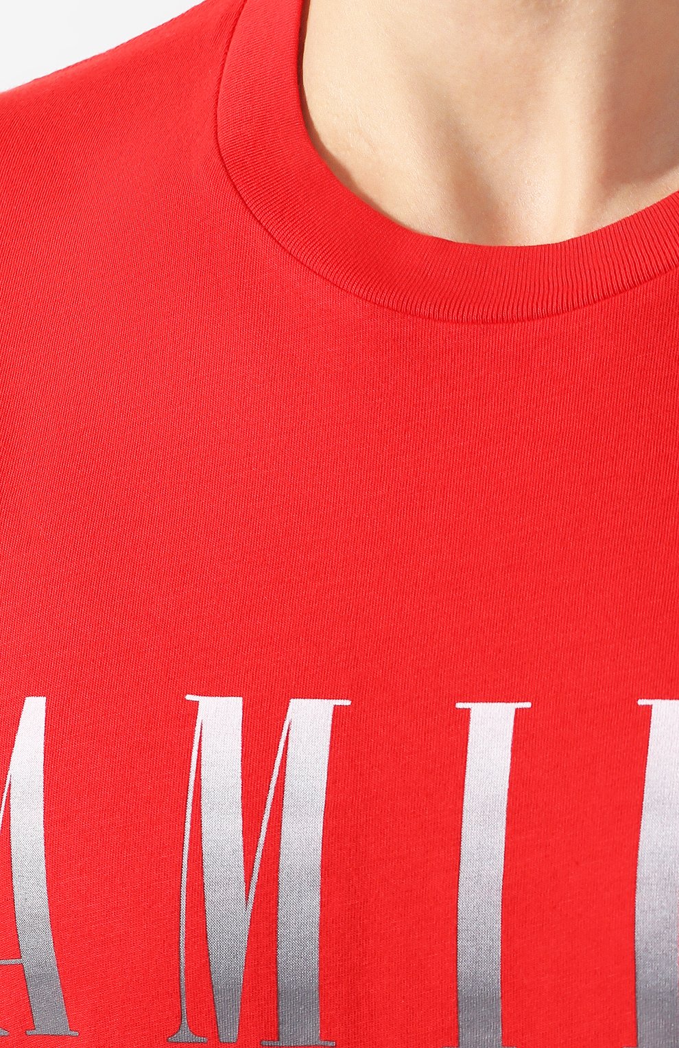 Мужская хлопковая футболка AMIRI красного цвета, арт. S0M03337CJ | Фото 5 (Рукава: Короткие; Длина (для топов): Стандартные; Стили: Гранж; Принт: С принтом; Материал внешний: Хлопок)