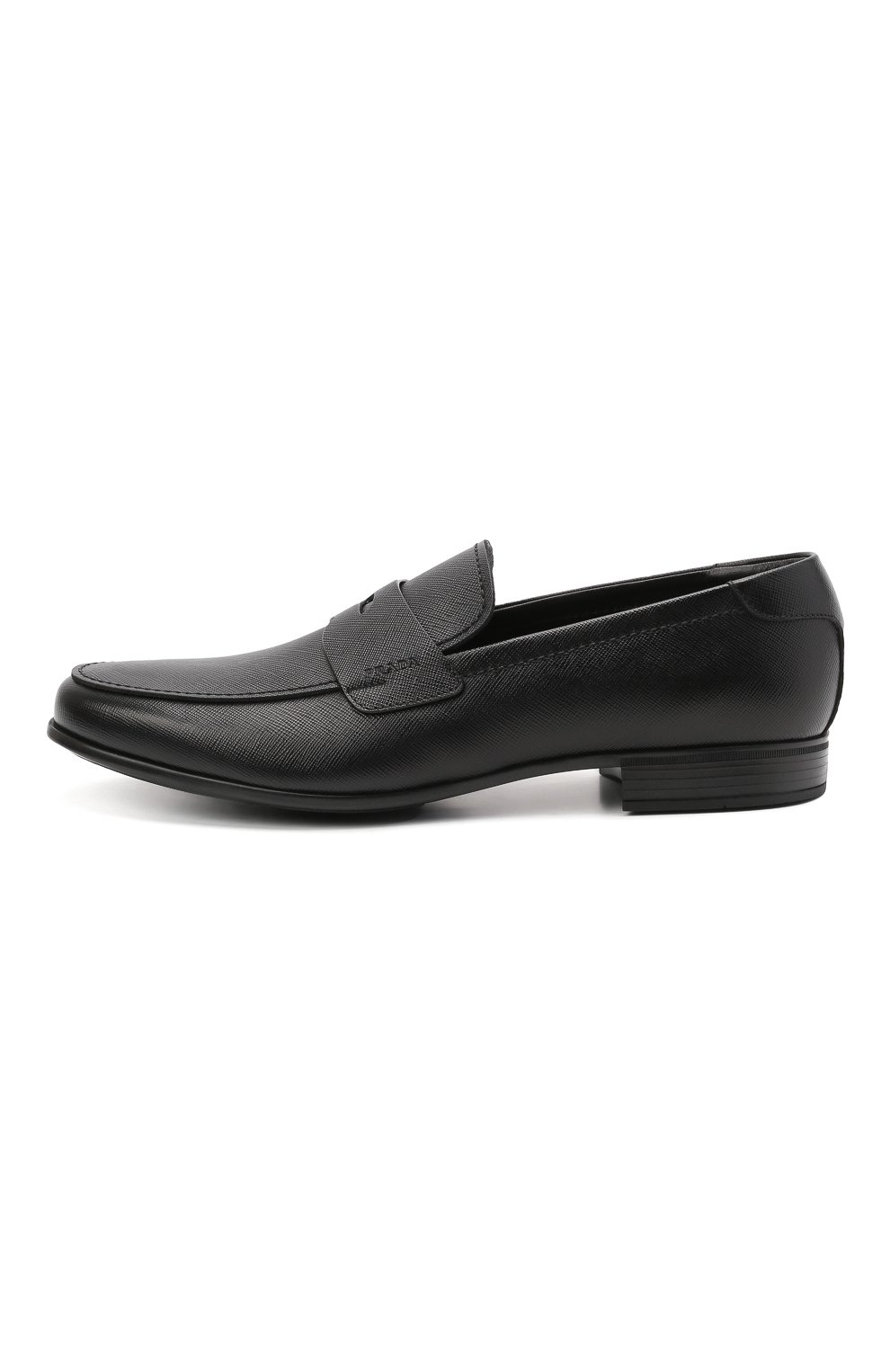 Мужские кожаные пенни-лоферы PRADA черного цвета, арт. 2DC213-053-F0002-G000 | Фото 3 (Мужское Кросс-КТ: Лоферы-обувь; Стили: Классический)