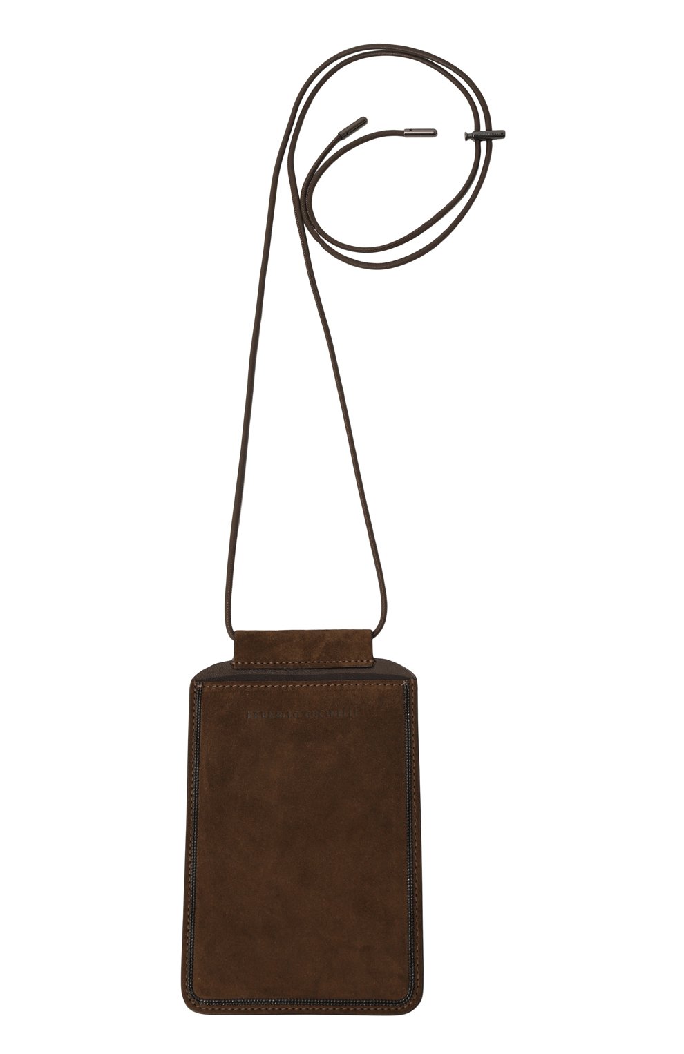 Замшевый чехол для телефона BRUNELLO CUCINELLI коричневого цвета, арт. MWDLD2531 | Фото 4 (Женское Кросс-КТ: Кожа iPhone; Материал: Замша)