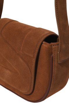 Женская сумка koko YUZEFI коричневого цвета, арт. YUZRS23-HB-K0-47 | Фото 3 (Сумки-технические: Сумки top-handle; Материал: Натуральная кожа, Натуральная замша; Материал сплава: Проставлено; Нос: Не проставлено; Размер: mini; Драгоценные камни: Проставлено)
