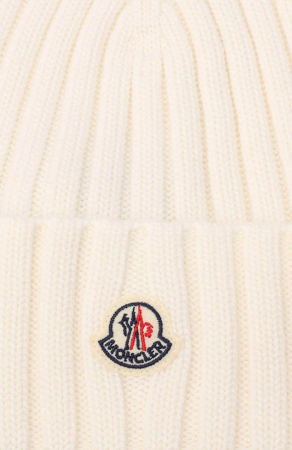 Женская шерстяная шапка MONCLER белого цвета, арт. F2-093-9Z708-00-A9327 | Фото 3 (Материал: Текстиль, Шерсть)