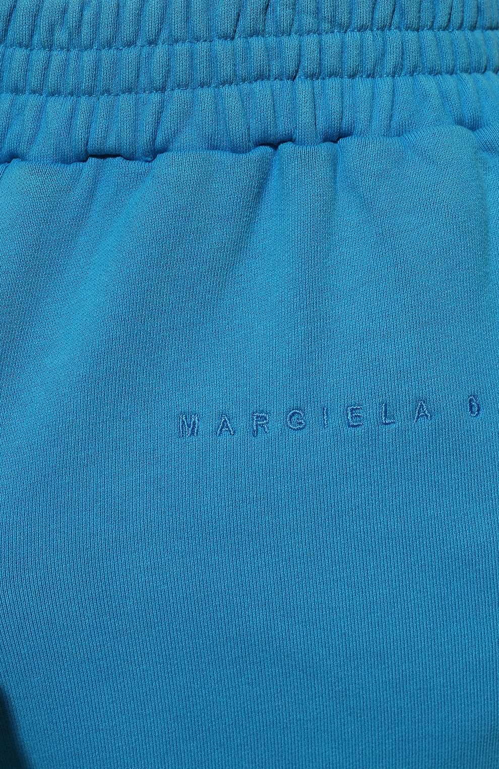 Женские хлопковые брюки MM6 синего цвета, арт. S52KA0376/S25537 | Фото 5 (Силуэт Ж (брюки и джинсы): Широкие; Длина (брюки, джинсы): Стандартные; Женское Кросс-КТ: Брюки-одежда; Материал внешний: Хлопок; Стили: Спорт-шик)