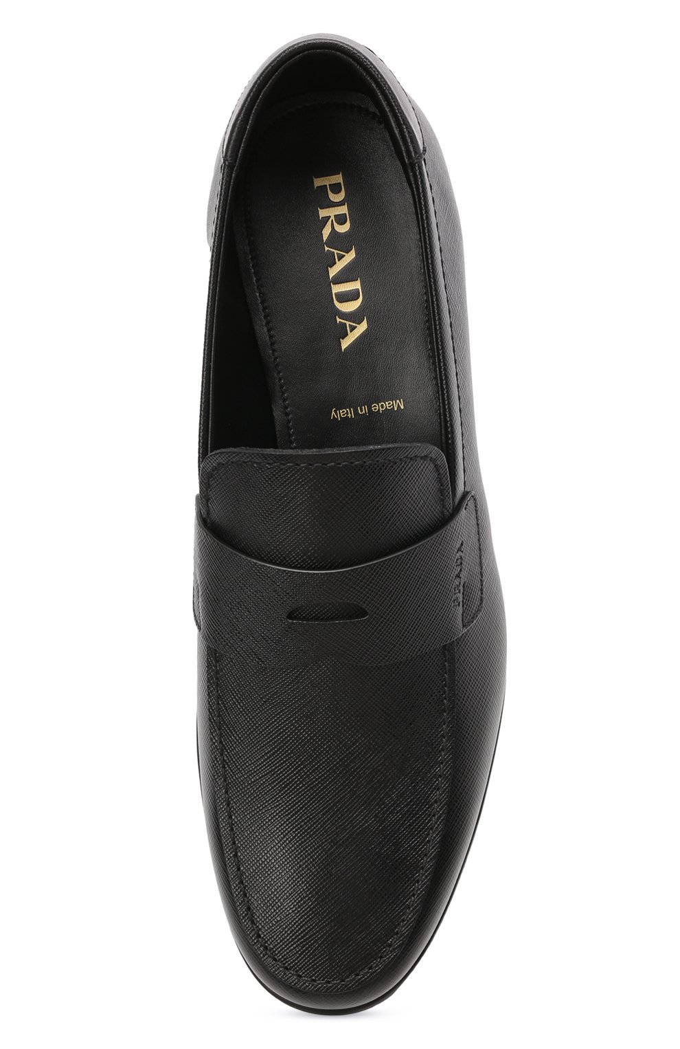 Мужские кожаные пенни-лоферы PRADA черного цвета, арт. 2DC213-053-F0002-G000 | Фото 5 (Мужское Кросс-КТ: Лоферы-обувь; Стили: Классический)