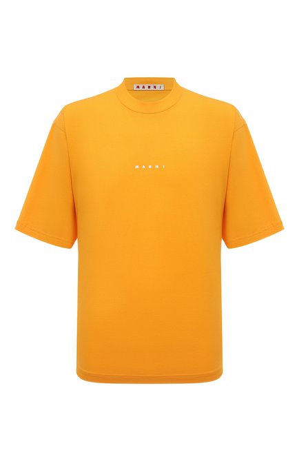 Мужская хлопковая футболка MARNI оранжевого цвета, арт. HUMU0223P1/USCS87 | Фото 1 (Рукава: 3/4; Материал внешний: Хлопок; Длина (для топов): Стандартные; Драгоценные камни: Проставлено; Материал сплава: Проставлено)