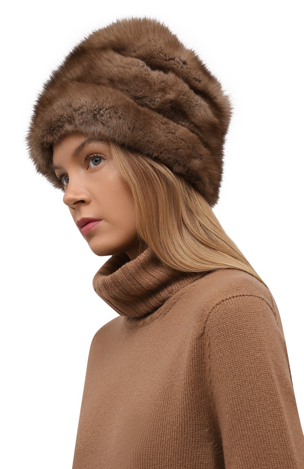 Женская шапка из меха соболя FURLAND коричневого цвета, арт. 0172801910061200000 | Фото 2 (Материал: Натуральный мех)