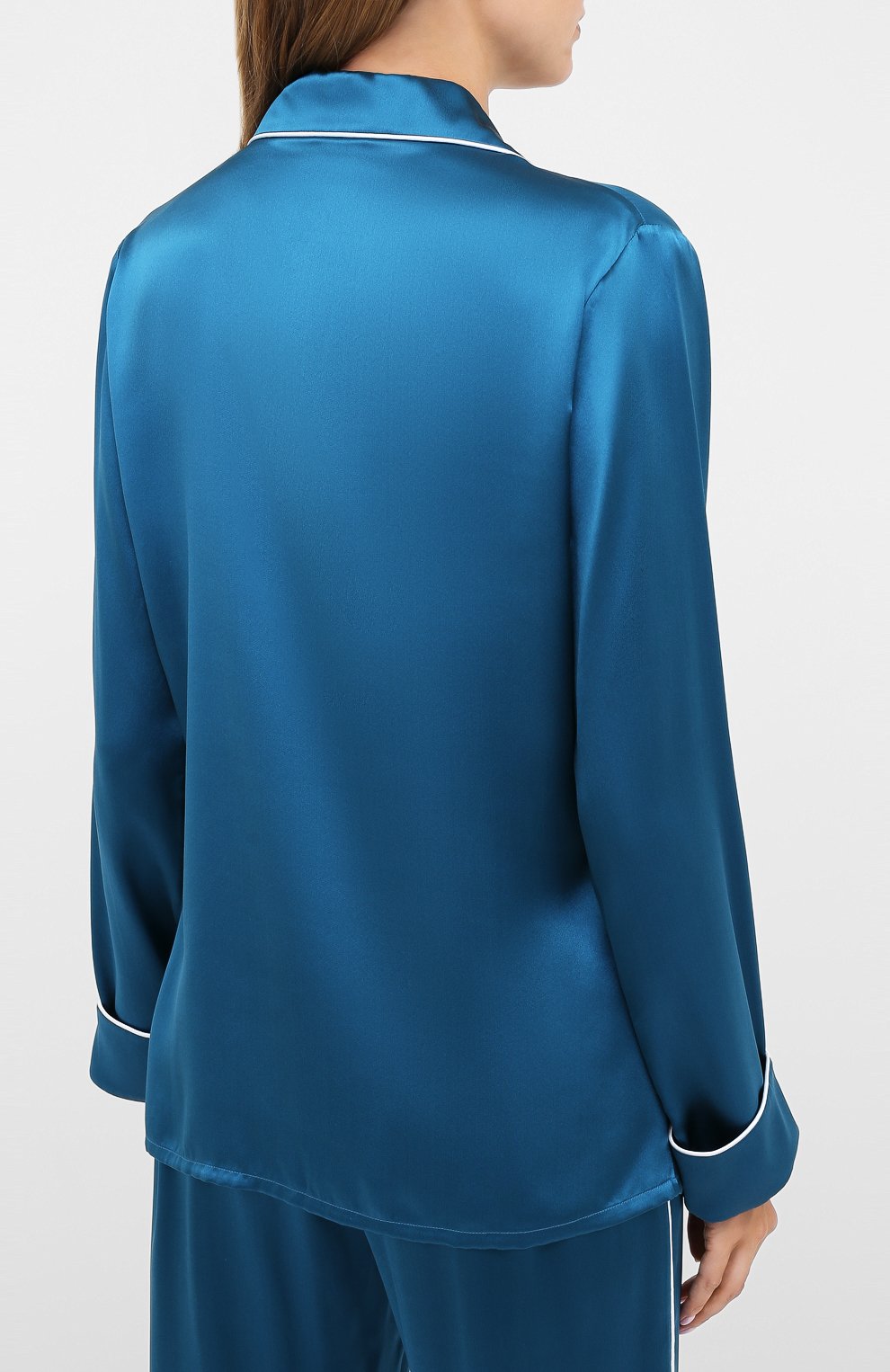 Женская шелковая пижама OLIVIA VON HALLE синего цвета, арт. PS2016 | Фото 3 (Материал внешний: Шелк)