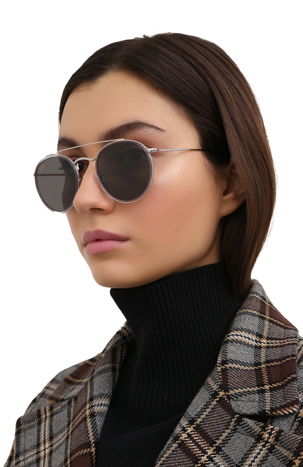 Женские солнцезащитные очки RAY-BAN серого цвета, арт. 3647N-9211B1 | Фото 2 (Кросс-КТ: С/з-унисекс; Региональные ограничения белый список (Axapta Mercury): RU; Тип очков: С/з; Очки форма: Круглые; Оптика Гендер: оптика-унисекс)