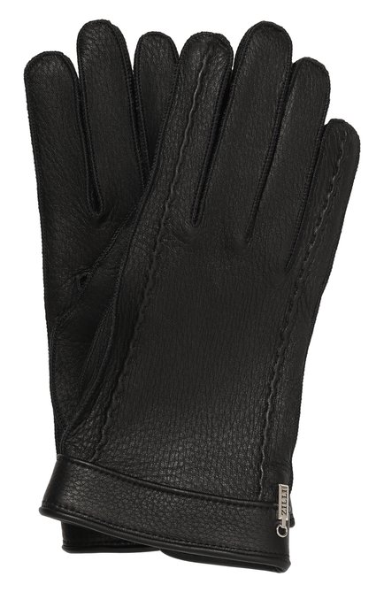 Мужские кожаные перчатки ZILLI черного цвета, арт. G14900M1004VWRPAI | Фото 1 (Материал сплава: Проставлено; Материал: Натуральная кожа; Нос: Не проставлено)