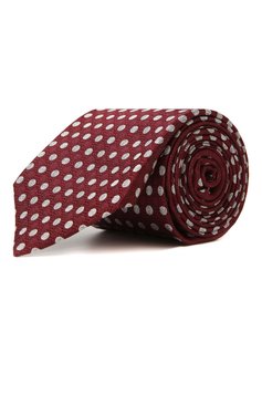 Мужской шелковый галстук LUIGI BORRELLI бордового цвета, арт. CR4502032/LC | Фото 1 (Принт: С принтом; Материал: Текстиль, Шелк)