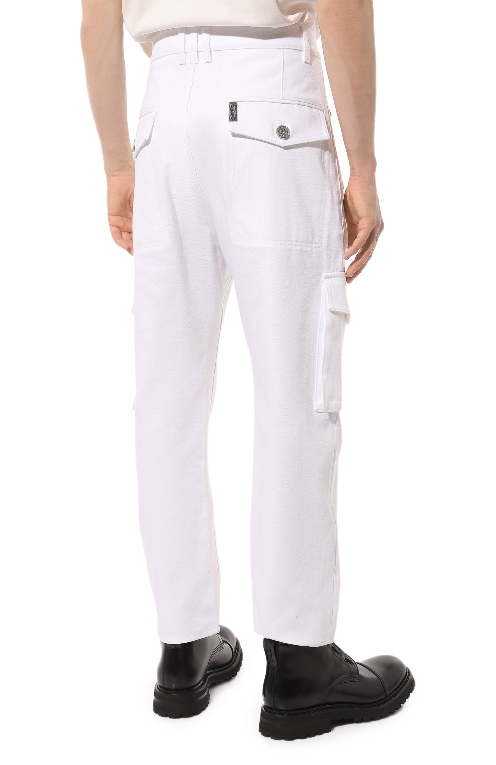 Мужские белые хлопковые брюки-карго BALMAIN купить в интернет-магазине ЦУМ,арт. AH0PQ006CD96