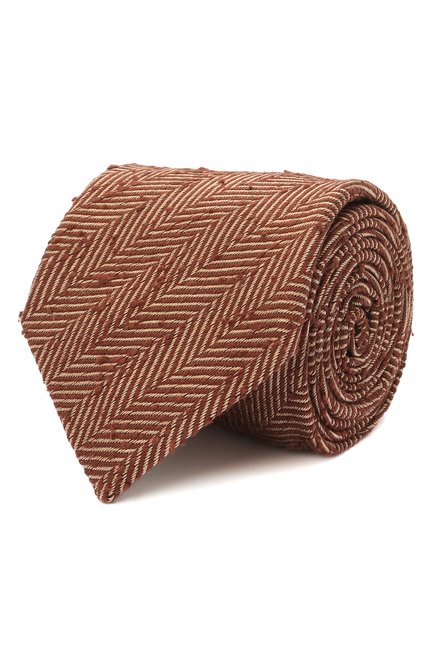 Мужской шелковый галстук BRIONI коричневого цвета по цене 25600 руб., арт. 062H00/01410 | Фото 1
