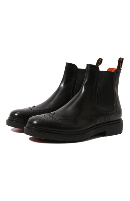 Мужские кожаные челси SANTONI черного цвета, арт. MGWG17855NERIPWEN01 | Фото 1 (Мужское Кросс-КТ: Сапоги-обувь, Челси-обувь; Материал внутренний: Натуральная кожа; Материал внешний: Кожа; Материал утеплителя: Без утеплителя; Длина стельки: 30, 31, 29, 31,8, 28,2, 27,5, 27,6, 28, 24,7, 25,1, 25,5, 25,9, 26,4, 26,8, 27,2)