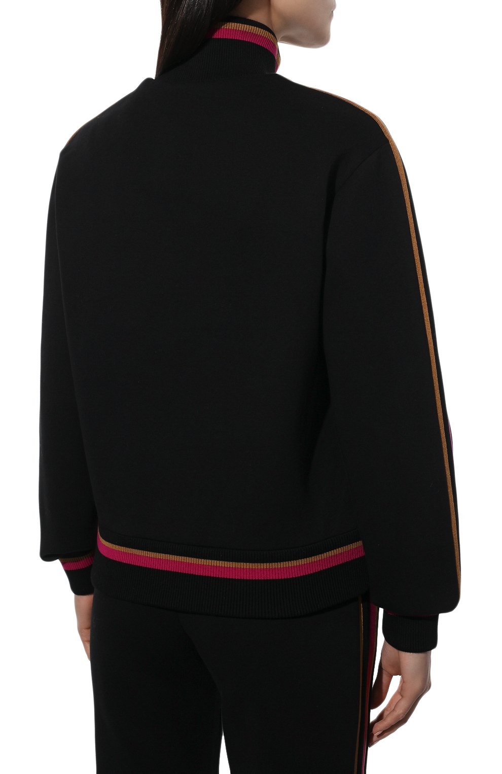 Женский хлопковый кардиган DOLCE & GABBANA черного цвета, арт. I9AEHZ/G7C1F | Фото 4 (Рукава: Длинные; Стили: Гламурный; Длина (для топов): Стандартные; Материал внешний: Хлопок; Женское Кросс-КТ: Кардиган-одежда)