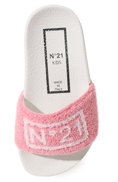Детский шлепанцы N21 розового цвета, арт. 73351/20-27 | Фото 4 (Материал внешний: Текстиль; Материал внутренний: Текстиль)